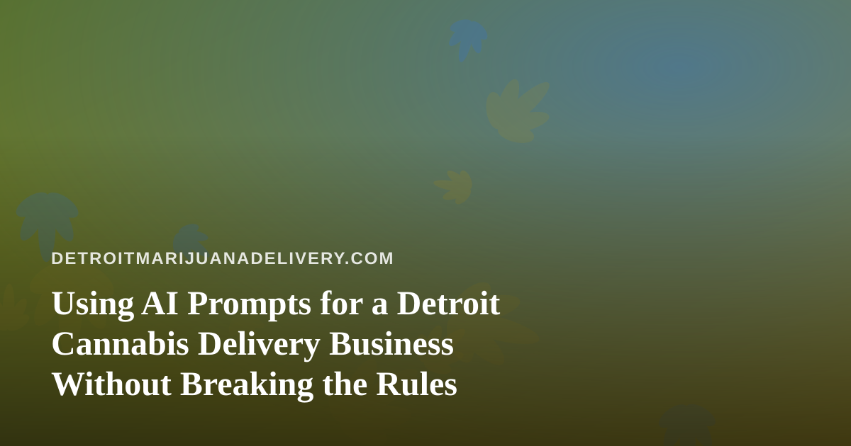 Using AI Prompts for a Detroit Cannabis Delivery Business Without Breaking the Rules